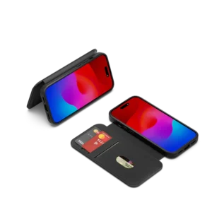 Cygnett MagWallet Apple iPhone 15 Pro Leather Wallet Case - Black CY4596MAGWT