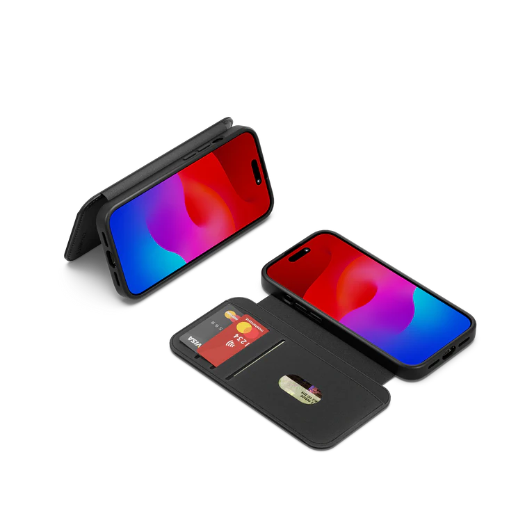 Cygnett MagWallet Apple iPhone 15 Pro Leather Wallet Case - Black CY4596MAGWT