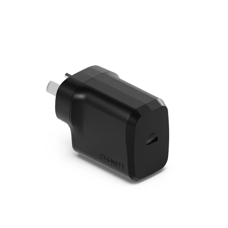 Cygnett PowerPlus 30W USB-C PD GaN Fast Wall Charger -Black - CY4737PDWCH