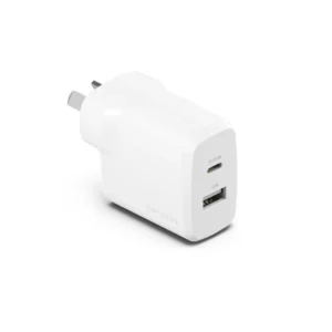 Cygnett PowerPlus 32W Dual Port (20W USB-C + 12W USB-A) PD Fast Wall Charger - White - CY4772PDWCH