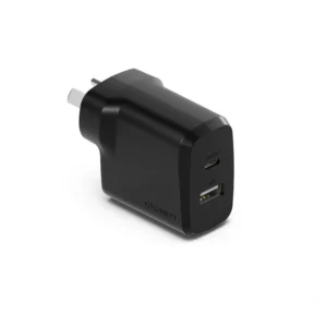 Cygnett PowerPlus 32W Dual Port (20W USB-C + 12W USB-A) PD Fast Wall Charger - Black-CY4773PDWCH