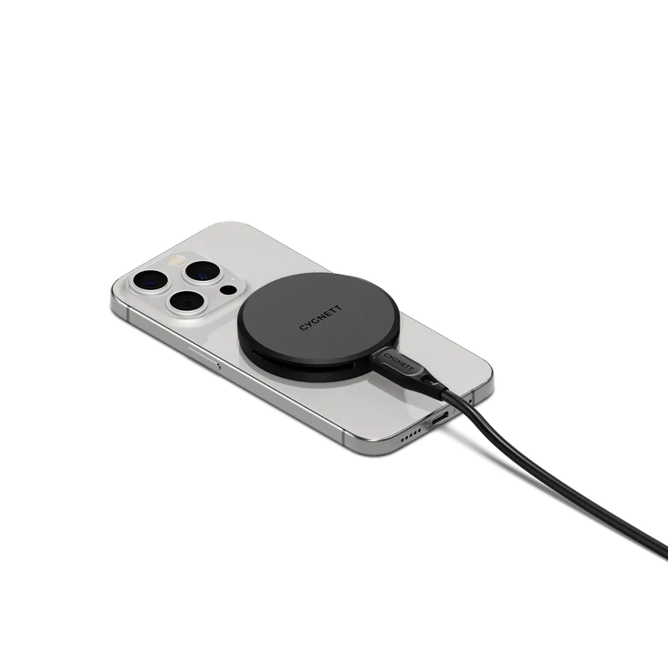 Cygnett ChargePuck Qi2 15W Wireless Charger - Black - CY5061CCRGP