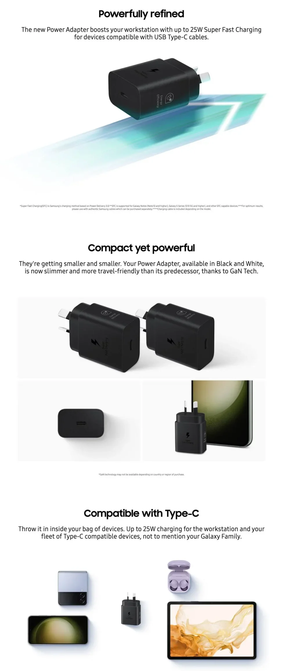 Samsung 25W Power Adapter Black- Black-EP-T2510NBEGAU