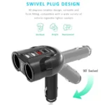 Gorilla Power 4-Port USB-C PD And QC3.0 Car Charger with Cigarette Lighter Splitter-MB-CHGR-C38