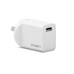 Cygnett PowerPlus 12W USB-A Wall Charger - White-CY5594PDWCH