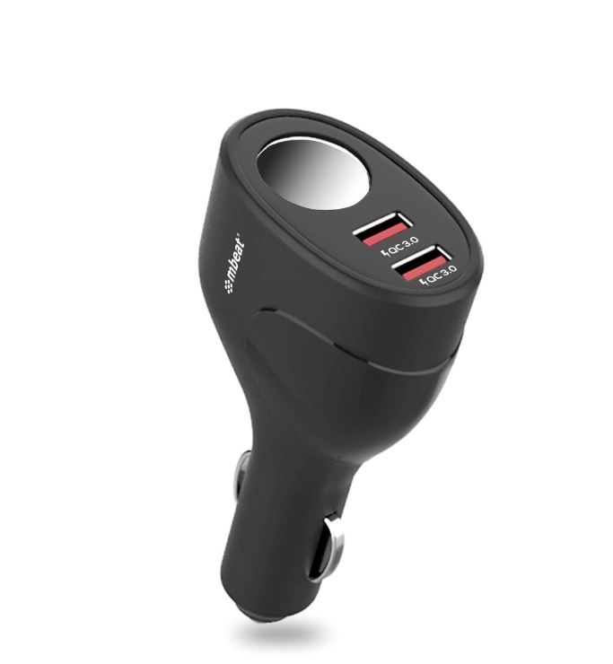 Mbeat Gorilla Power Dual Port QC3.0 Car Charger and Cigarette Lighter Extender-MB-CHGR-C18