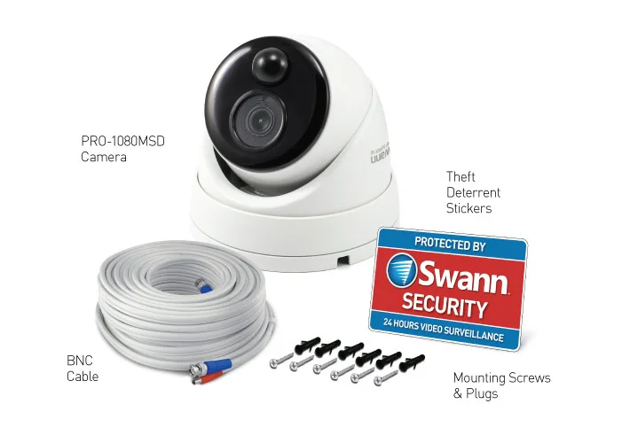 Swann 1080p White Dome Camera With PIR Motion Sensor- SWPRO-1080MSD-AU
