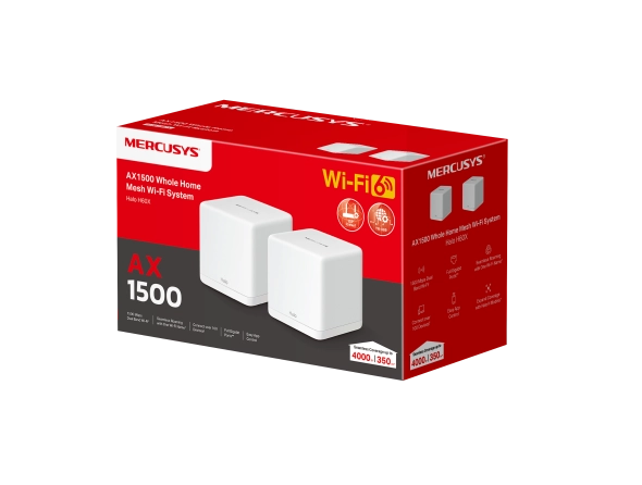TP-Link Mercusys Halo AX1500 Mesh WI-FI 6 Dual-Band SYSTEM, GbE(2), 2-PACK-HALO H60X(2-PACK)