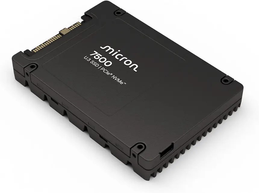 Micron (7500 PRO) 3.840TB U.3 NVMe PCIe NON-SED ENTERPRISE SSD-MTFDKCC3T8TGP-1BK1DABYYR
