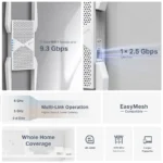 TP-Link BE9300 TRI BAND WI-FI 7 Range Extender, EasyMesh, 2.5 GbE(1), ANT (4)-RE655BE - Image 3