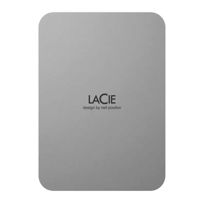 Lacie Mobile Drive V2, External Portable, 5TB, USB-C, Moon Silver - STLP5000400