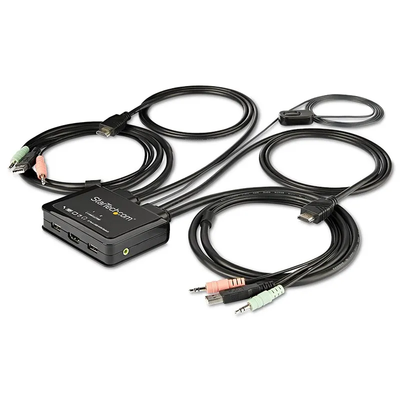 StarTech 2 Port Single HDMI 4K 60Hz Cables KVM Switch w/Audio-SV211HDUA4K