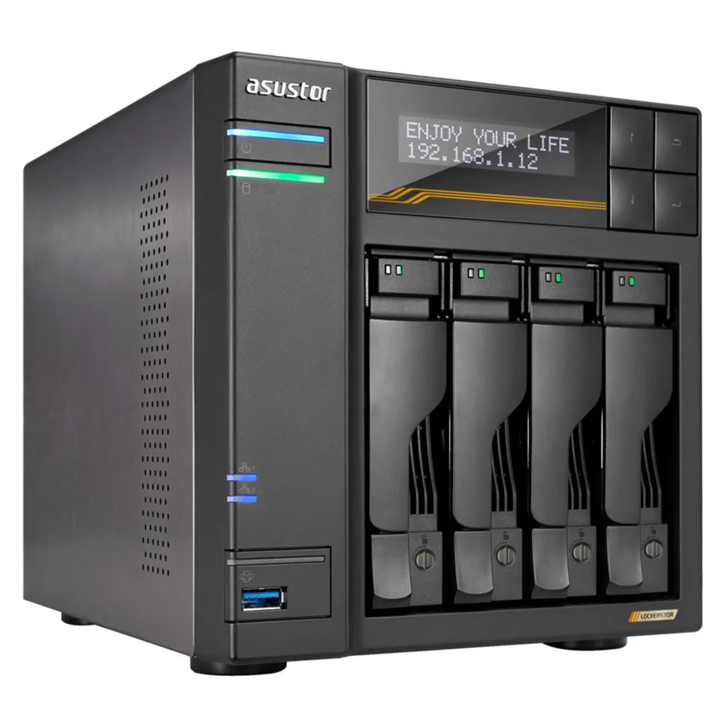 Asustor Lockerstor 4 AS6804T 4-Bay Diskless NAS Ryzen V3C14 Quad-Core CPU 16GB RAM