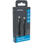 Comsol 1m 20Gbps 100W USB-C to USB-C Cable-CC2010BK