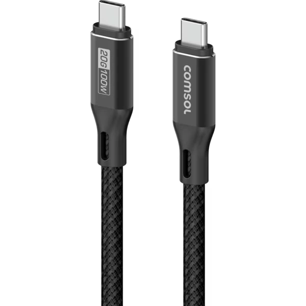 Comsol 2m 20Gbps 100W USB-C to USB-C Cable-CC2020BK