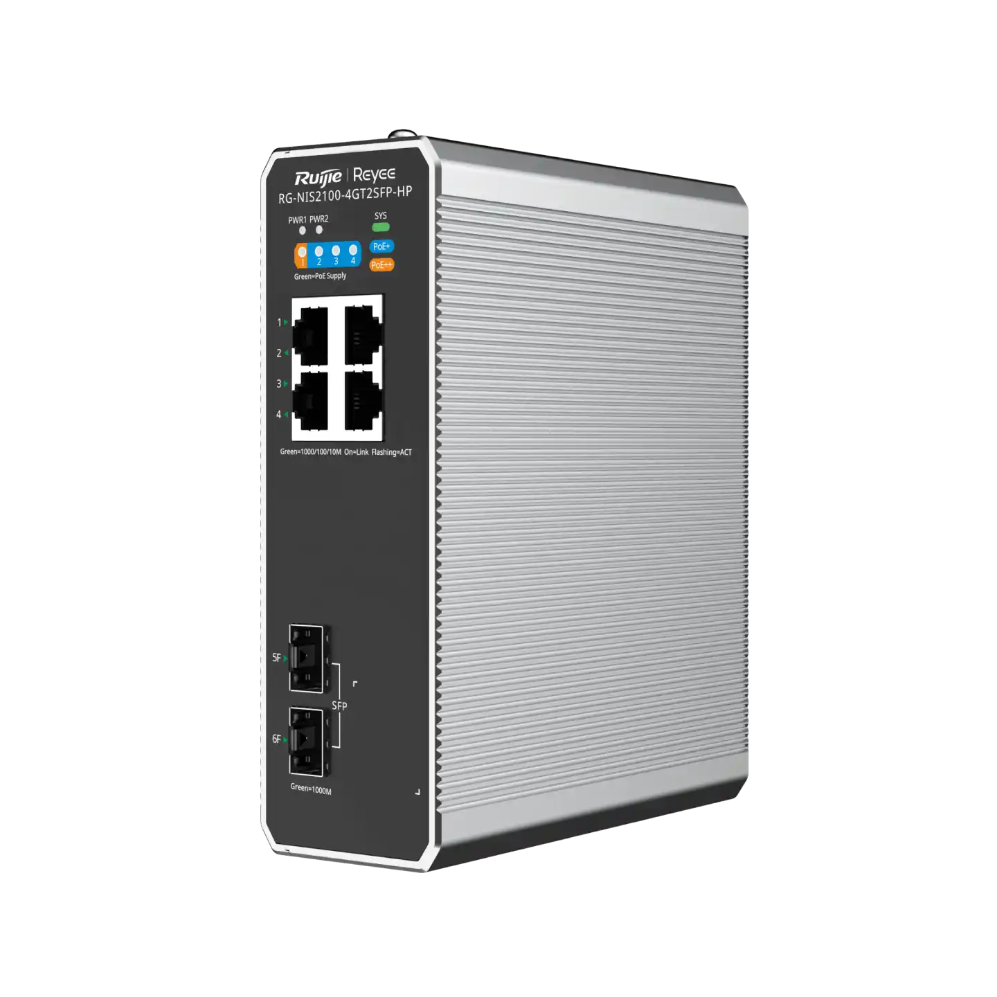 Ruijie Reyee 4P GE L2 Managed Industrial Switch (180W) - RG-NIS2100-4GT2SFP-HP