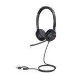 Bonus Black Comsol Qi Charger W/Yealink (UH377)Wired Stereo Headset - UH37-D-MS-C/A-10WQI