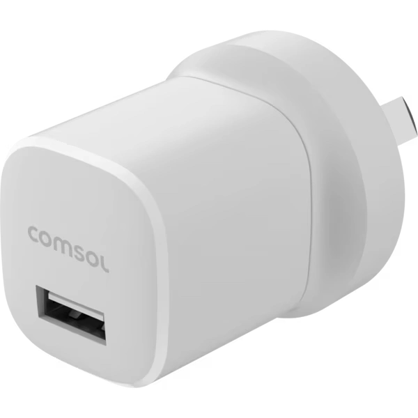 Comsol 12W USB-A Wall Charger - White - WCN24WH