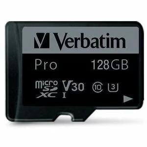 Verbatim Pro 128 GB Class 3/UHS-I U3 microSDXC - 47044
