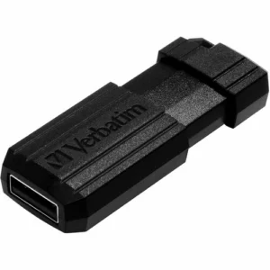 Verbatim PinStripe 128 GB USB 2.0 Flash Drive - Black - 49071
