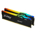 Kingston FURY Beast RGB 32GB (2x 16GB) DDR5 5600MHz Desktop Memory - KF556C40BBAK2-32