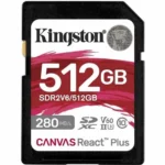 Kingston Canvas React Plus 512GB SDXC UHS-II V60 Card-SDR2V6/512GB