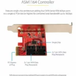 StarTech 4 Port SATA PCIe Card 4P6G-PCIE-SATA-CARD - Image 3
