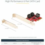StarTech 6 Port PCIe SATA Expansion Card 6P6G-PCIE-SATA-CARD