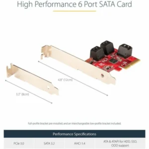 StarTech 6 Port PCIe SATA Expansion Card 6P6G-PCIE-SATA-CARD
