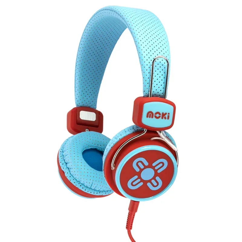 Moki Kids Safe Volume Limited Headphones-Blue & Red-ACC HPKSBR