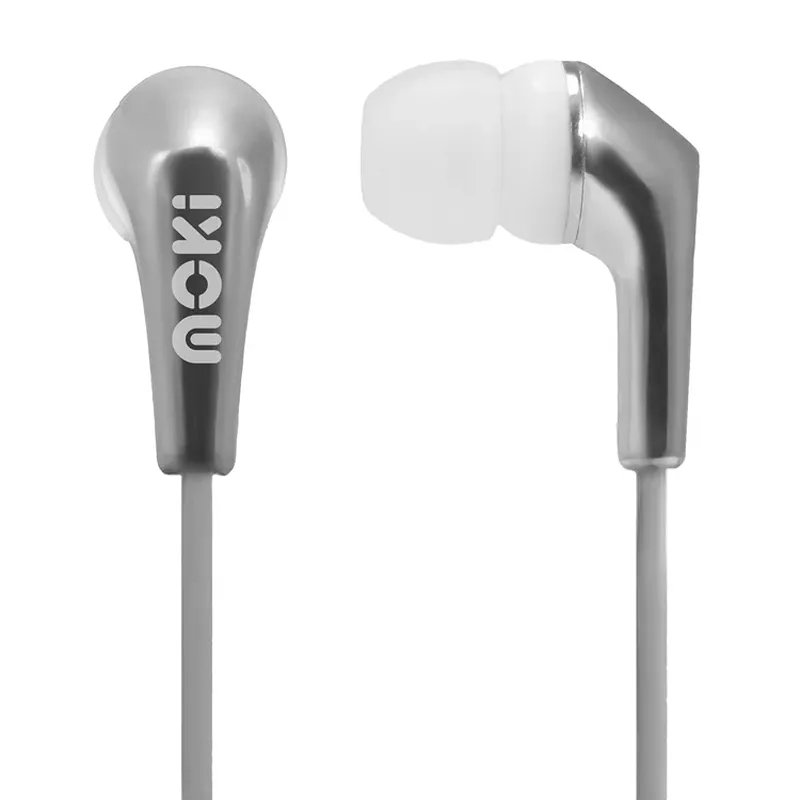 Moki Metallics Earphone Silver-ACC HPMLCS