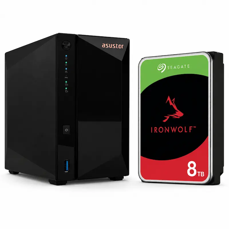 (Bundle) ASUSTOR 2-Bay NAS - AS3302T-V2-8TB