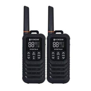 EcoXgear 2Watt Waterproof UHF Handheld Radio 2 Pk Black-EXG200-2PK