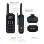 EcoXgear 2Watt Waterproof UHF Handheld Radio 2 Pk Black-EXG200-2PK