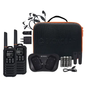 EcoXgear 2Watt Waterproof UHF Handheld Radio 2 Pk Black-EXG200-2PK