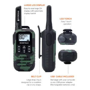 EcoXgear UHF CB 2 Pack Handheld Radio (Camouflage)-EXG50-2PKC