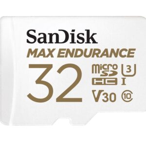 Sandisk Max Endurance Microsdhc Card SQQVR 32G (15 000 HRS) UHS-I C10 U3 V30 100MB/S R 40MB/S W SD Adaptor SDSQQVR-032G-GN6IA