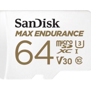 SanDisk 64GB Max Endurance V30 C10 U3 MicroSDXC Card with Adapter-SDSQQVR-064G-GN6IA