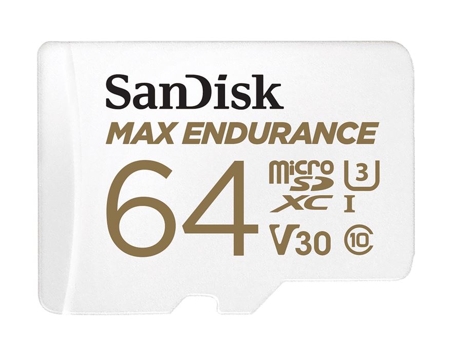 SanDisk 64GB Max Endurance V30 C10 U3 MicroSDXC Card with Adapter-SDSQQVR-064G-GN6IA