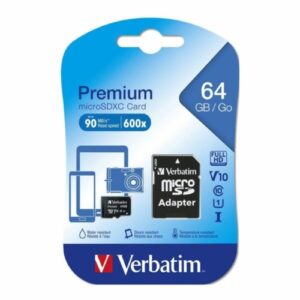Verbatim 64GB Premium Micro SDXC Class 10 UHS-I w/ Adapter-44084