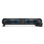 The TRUE WIRELESS SoundExtreme SEB 26 has all the features of the original SE26. Now with Long-lasting Lithium-Ion battery pack. Easy install, no longer need to connect to the 12v battery source. The Powersports sound bar and LED lighting system is perfect for your 4WD, ATV/UTV, boat, and golf cart. 100% waterproof, dustproof, and dirtproof. 500 watts of power to 8 marine grade speakers provide a great listening experience. With our EcoCast feature connect up to 50 Sound Extremes at a time! Patent Pending.