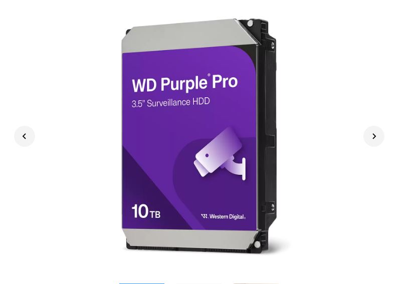 Western Digital Purple 10TB Pro 3.5in SATA 7200RPM Smart Video Hard Drive-WD102PURP