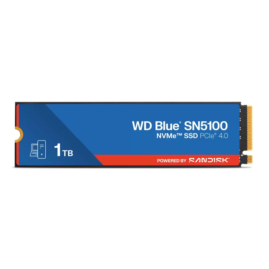 HBWD-WDS100T5B0E-00CPE0.jpg Western Digital 1TB Blue SN5100 PCIe Gen4 M.2 2280 NVMe SSD-WDS100T5B0E-00CPE0 - Image 1