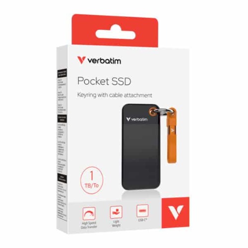 Verbatim 1TB Pocket SSD USB 3.2 Gen 2 1TB Black Orange-32193
