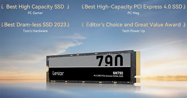 Lexar NM790 512GB PCIe 4.0 NVMe M.2 2280 SSD - LNM790X512G-RNNNG