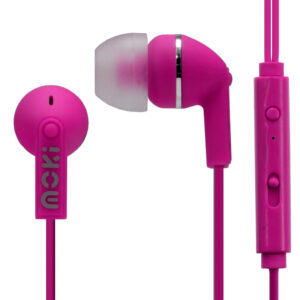 Moki Noise Isolation Earbuds with Mic Pink-ACC HCBMP