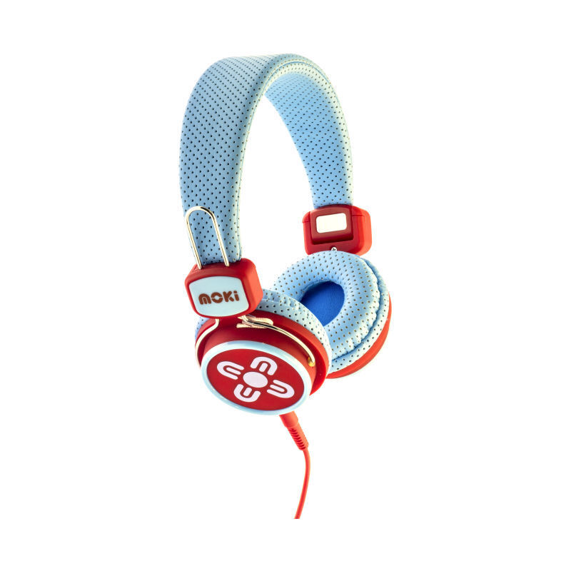 Moki Kids Safe Volume Limited Headphones-Blue & Red-ACC HPKSBR