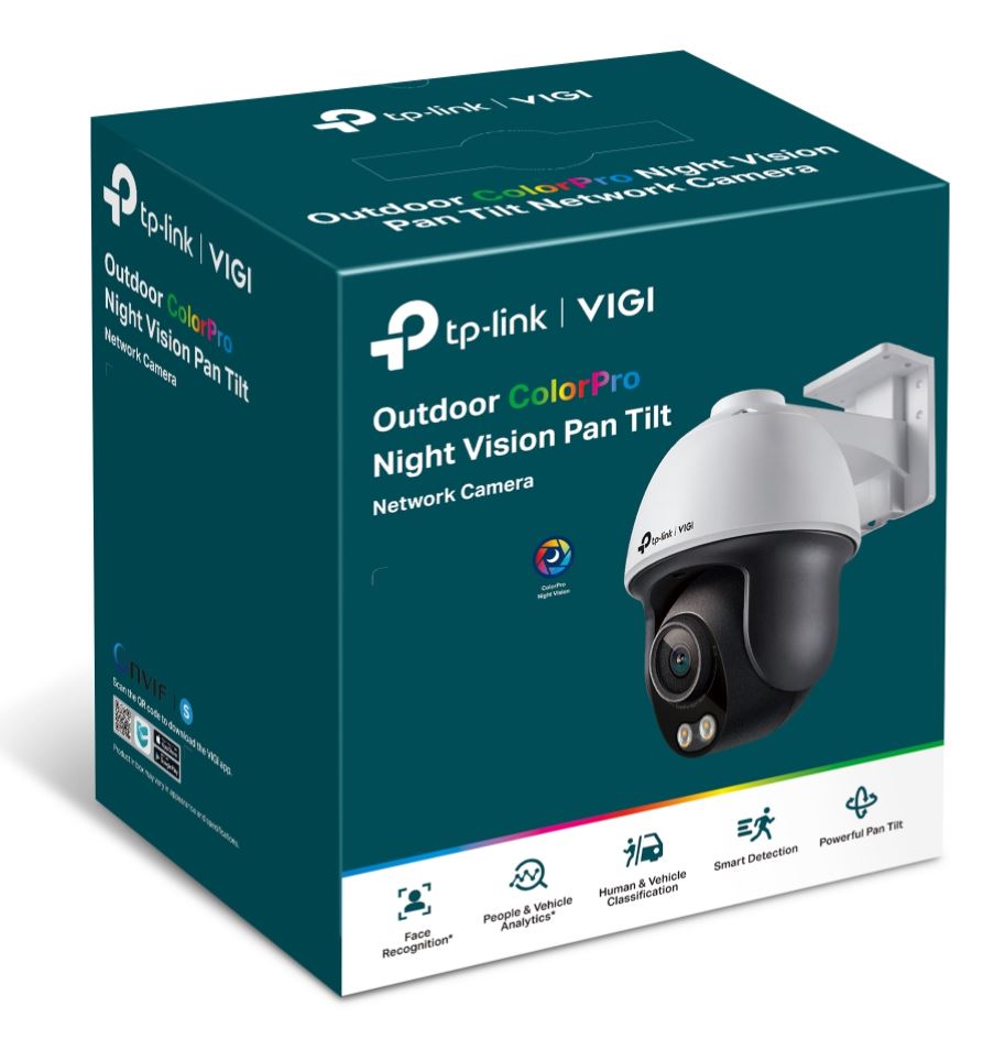 TP-Link VIGI 4MP Outdoor ColourPro Night Vision Pan Tilt Network Camera-VIGI C540S(4mm)