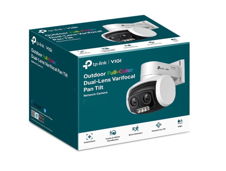 TP-LINK VIGI 4MP Outdoor Full-Colour Dual-Lens Varifocal Pan Tilt Network Camera-VIGI C540V