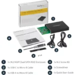 StarTech SM22BU31C3R Dual Bay M.2 DAS Storage System